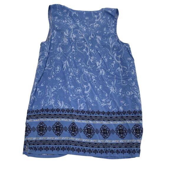 J. Jill Blouse Women’s Small Petite Blue Floral Button Front Sleeveless - Picture 2 of 6